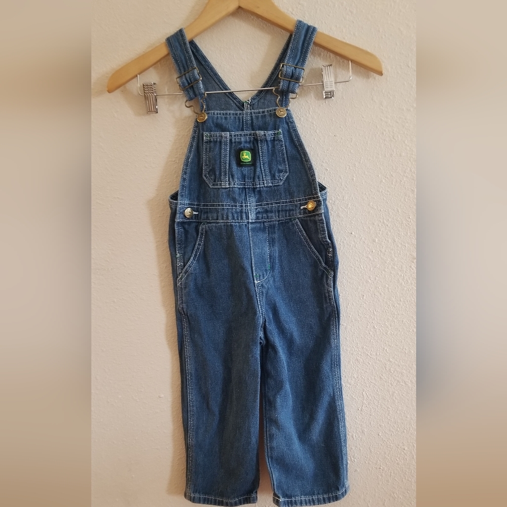 John Deere boys blue denim overalls size 3T
